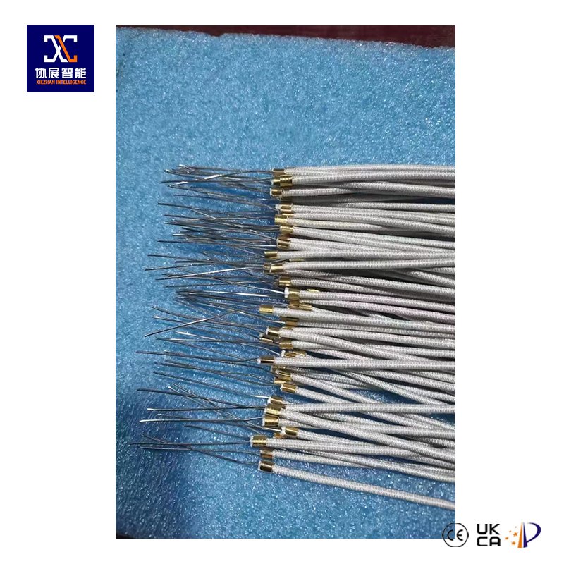 Fiber heating rope prepared for copper wire end riveting and looping