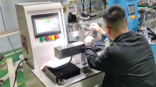 testing spare parts produced by winding machine during production verification
